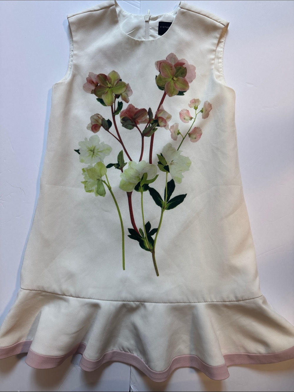 Victoria Beckham x Target Ivory Floral Print Sleeveless Dress